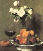 Henri Fantin-Latour Still Life with Roses and Wine  6 oil painting picture wholesale